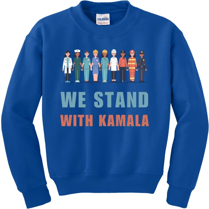 We Stand With Kamala Ladies Madam President Cool Gift Kids Sweatshirt