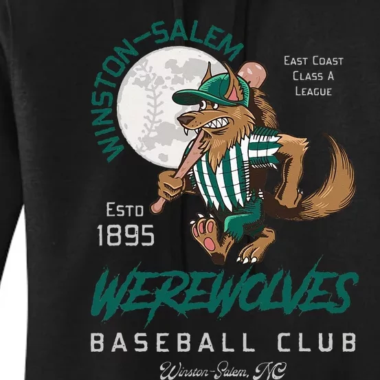 Winston Salem Werewolves Retro Minor League Baseball Team Women's Pullover Hoodie