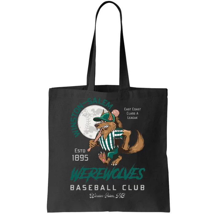 Winston Salem Werewolves Retro Minor League Baseball Team Tote Bag