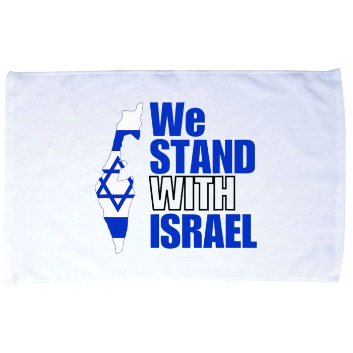 We Stand With Israel Flag Outline Microfiber Hand Towel