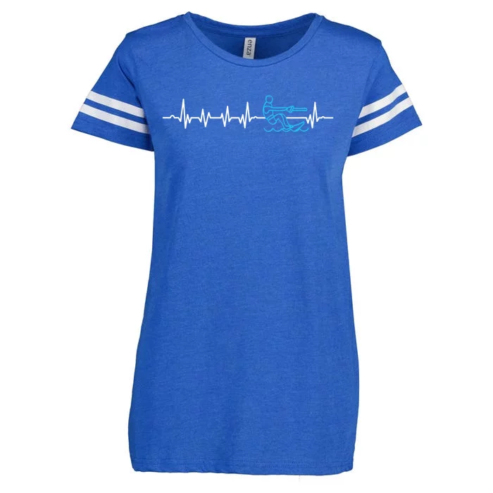 Water Skier Waterski Wakeboarding Water Skiing Heartbeat Gift Enza Ladies Jersey Football T-Shirt