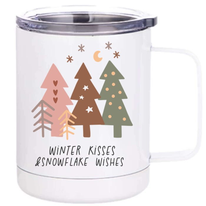 Winter Snowflake Wishes Boho Christmas Product Gift Front & Back 12oz Stainless Steel Tumbler Cup