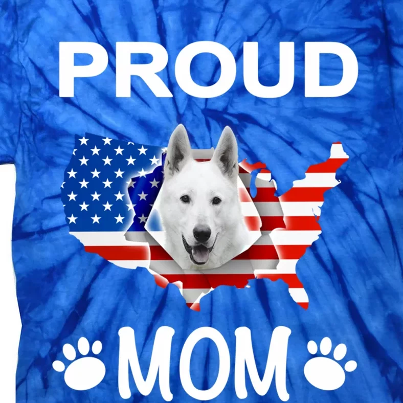 White Shepherd White Shepherd Dog Proud Patriot Mom Great Gift Tie-Dye T-Shirt