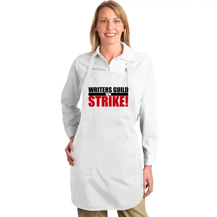 WGA Strike Writers Guild On Strike Writers Guild America Full-Length Apron With Pocket