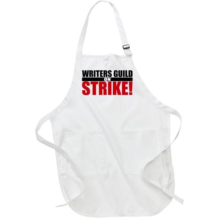 WGA Strike Writers Guild On Strike Writers Guild America Full-Length Apron With Pocket