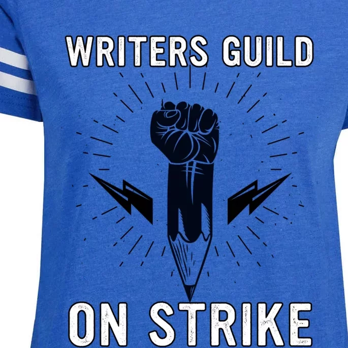 WGA Strike Writers Guild On Strike Writers Guild America Enza Ladies Jersey Football T-Shirt