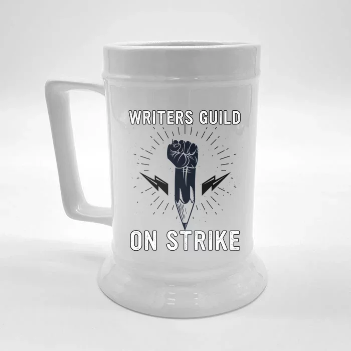 WGA Strike Writers Guild On Strike Writers Guild America Front & Back Beer Stein