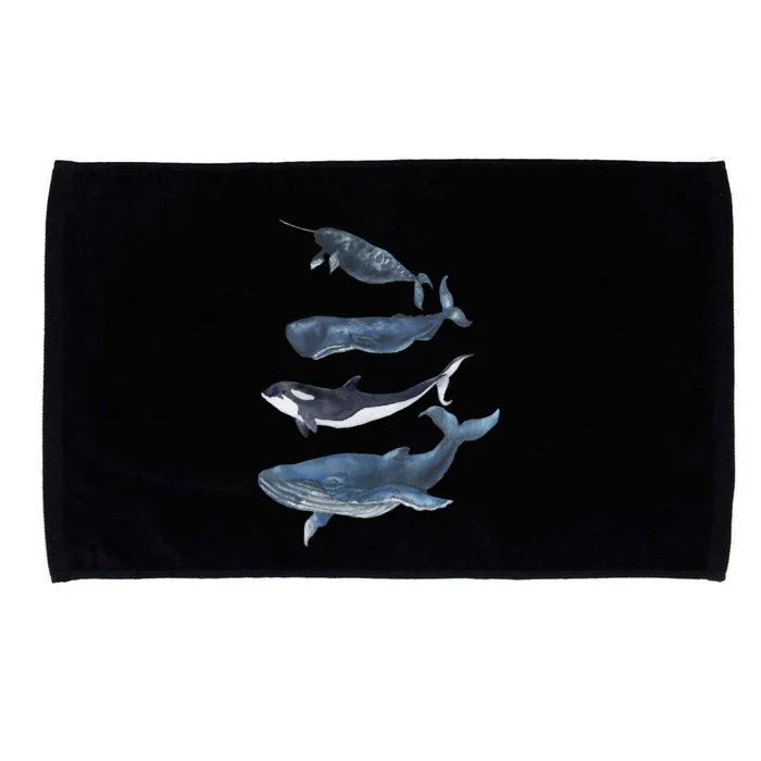 Whales Species Watercolor Whales Cool Gift Microfiber Hand Towel