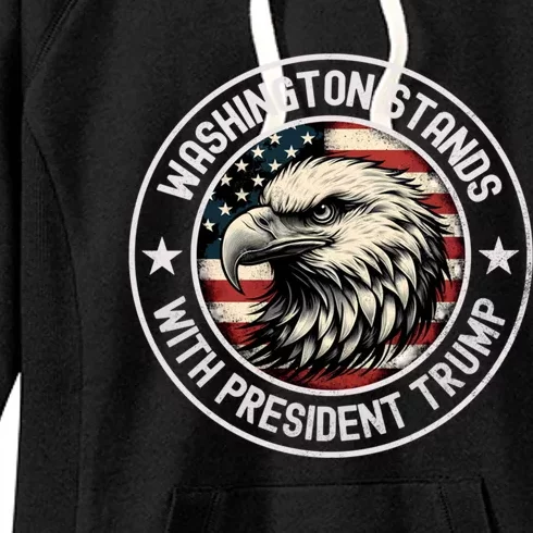 Washington Stands With Trump Meaningful Gift Women's Fleece Hoodie