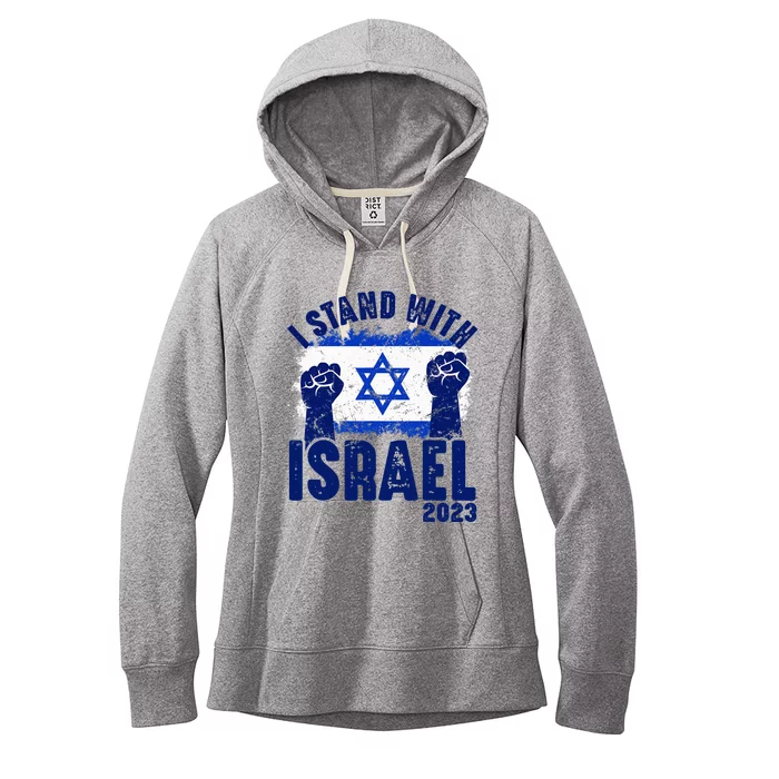 We Stand With Israel Flag Outline Women's Fleece Hoodie