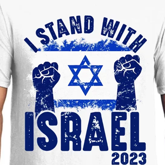 We Stand With Israel Flag Outline Pajama Set