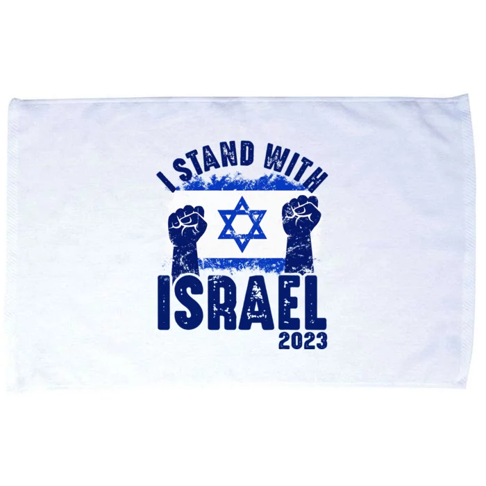 We Stand With Israel Flag Outline Microfiber Hand Towel