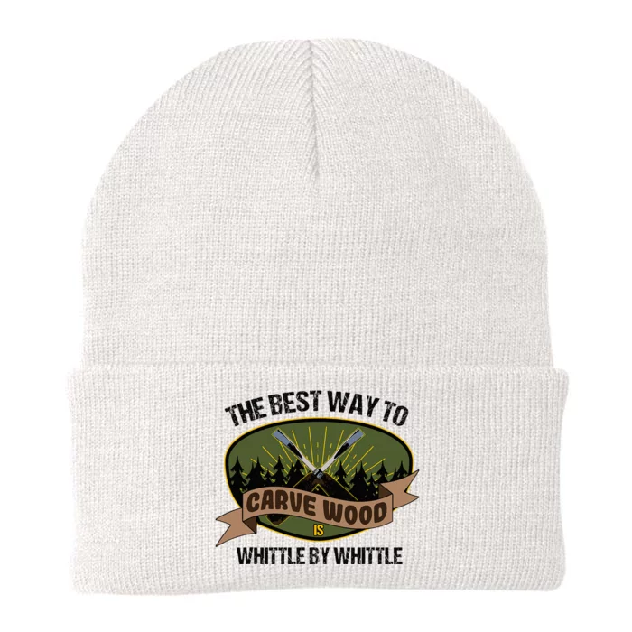 Wood Sculpture Whittle Wood Carving Woodcarver Knit Cap Winter Beanie