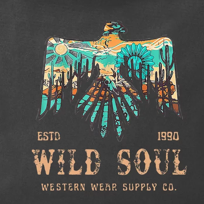 Wild Soul Western Wear Southwest Thunderbird Desert Vibes Zip Tote Bag