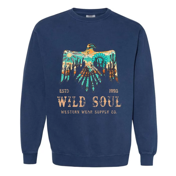 Wild Soul Western Wear Southwest Thunderbird Desert Vibes Garment-Dyed Sweatshirt