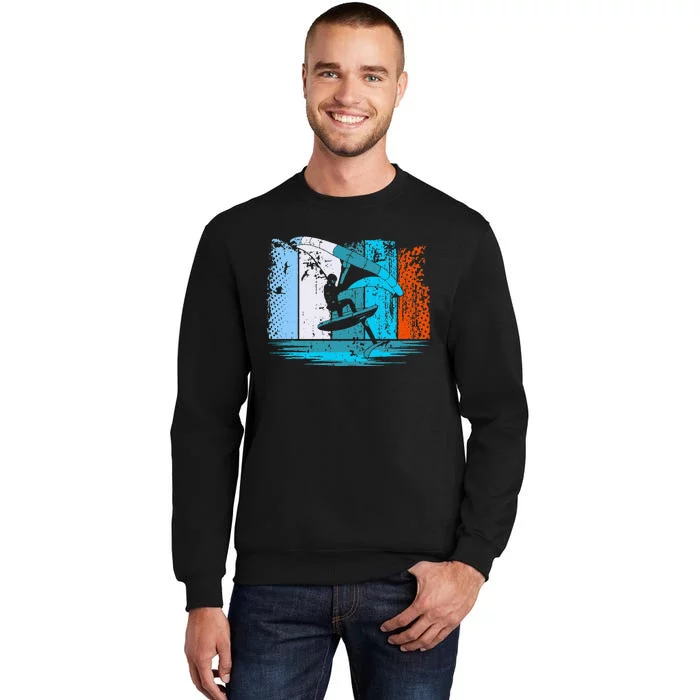 Wing Surf Wing Foil Wingsurfer Retro Tall Sweatshirt