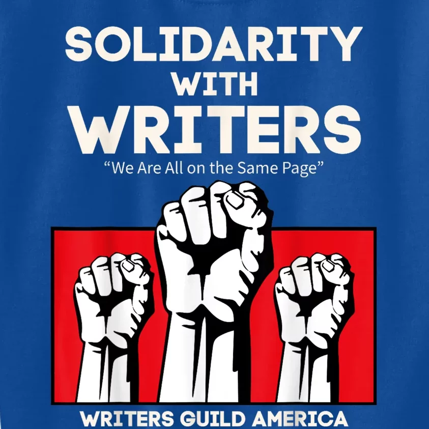 WGA Solidarity With Writers Guild Of America On Strike Retro Kids Sweatshirt