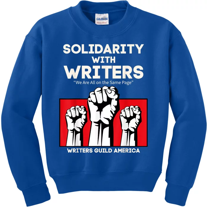 WGA Solidarity With Writers Guild Of America On Strike Retro Kids Sweatshirt