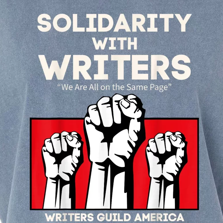 WGA Solidarity With Writers Guild Of America On Strike Retro Garment-Dyed Women's Muscle Tee