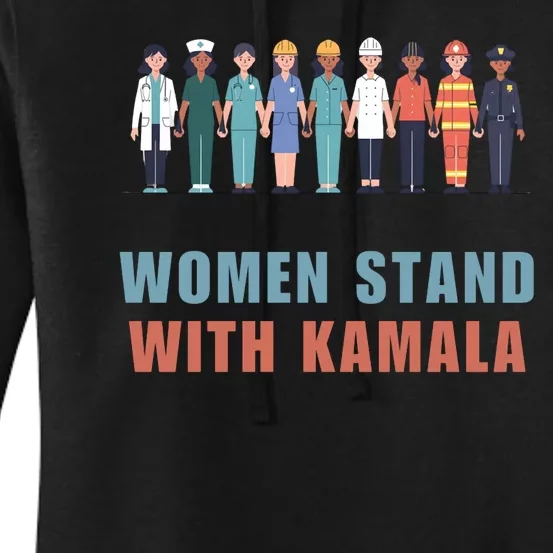 Women Stand With Kamala Walz Madam President Unity Harris Women's Pullover Hoodie