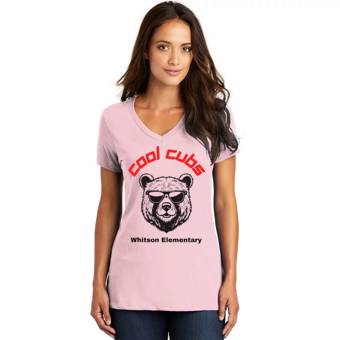 White Salmon Whitson Eletary Cool Cubs Women's V-Neck T-Shirt