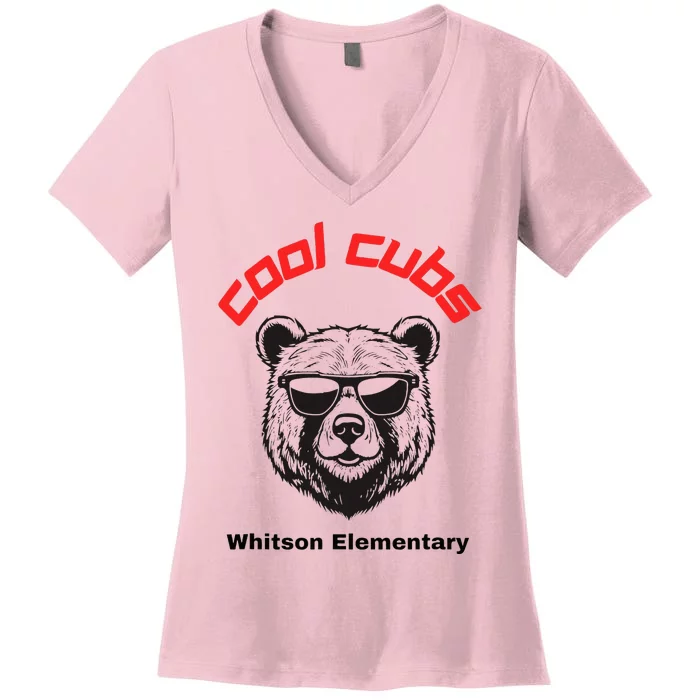 White Salmon Whitson Eletary Cool Cubs Women's V-Neck T-Shirt