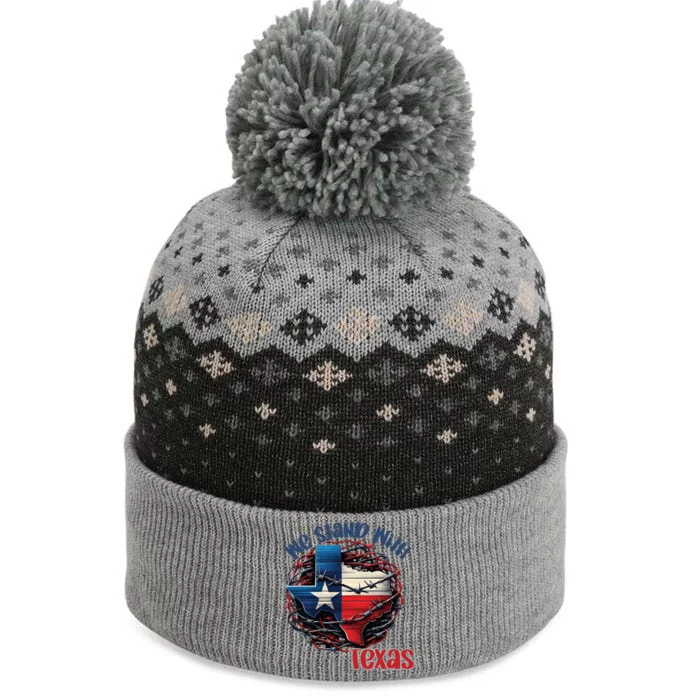 We Stand With Texas Western United Inducing The Baniff Cuffed Pom Beanie