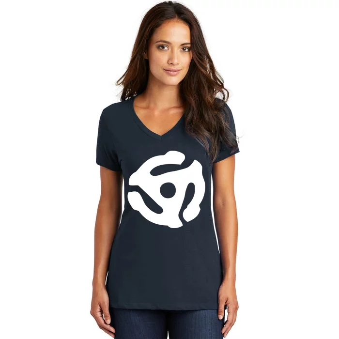 White Symbol Women's V-Neck T-Shirt