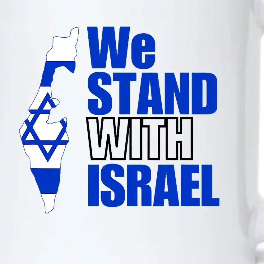 We Stand With Israel Flag Outline Black Color Changing Mug