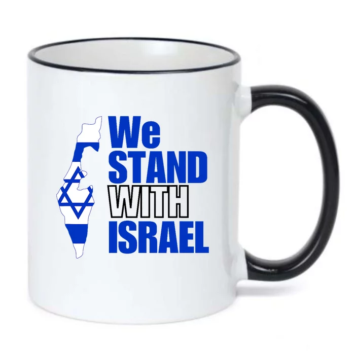 We Stand With Israel Flag Outline Black Color Changing Mug