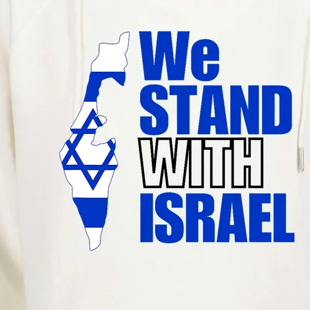 We Stand With Israel Flag Outline Womens Funnel Neck Pullover Hood