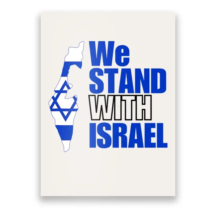 We Stand With Israel Flag Outline Poster