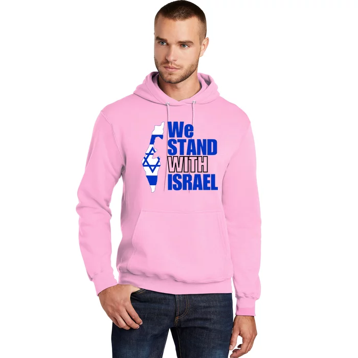 We Stand With Israel Flag Outline Hoodie