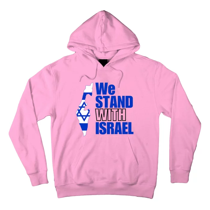 We Stand With Israel Flag Outline Hoodie