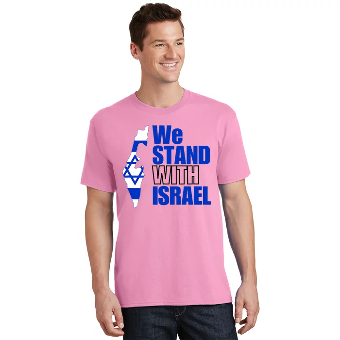 We Stand With Israel Flag Outline T-Shirt