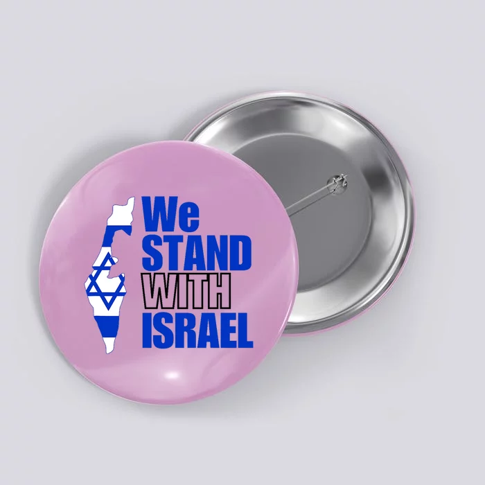 We Stand With Israel Flag Outline Button