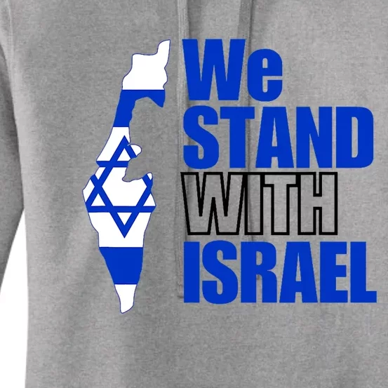 We Stand With Israel Flag Outline Women's Pullover Hoodie