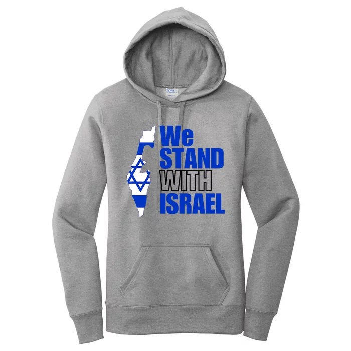 We Stand With Israel Flag Outline Women's Pullover Hoodie