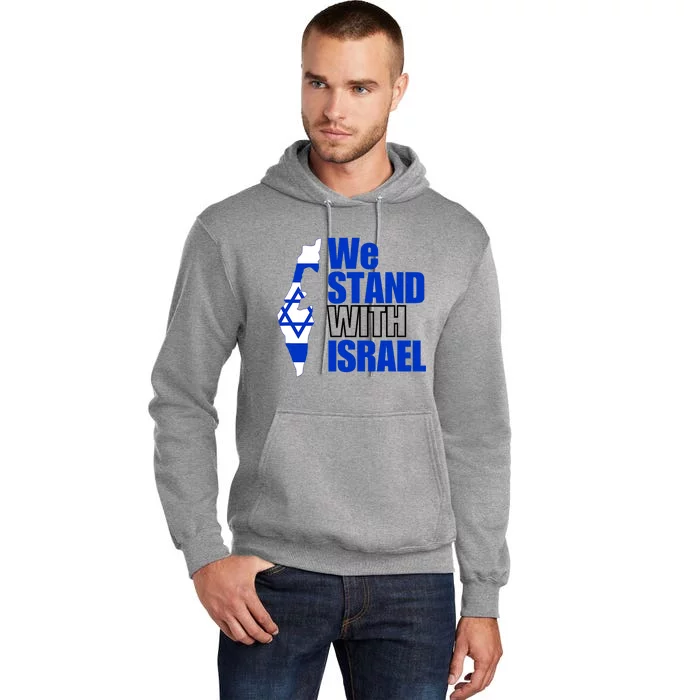 We Stand With Israel Flag Outline Tall Hoodie