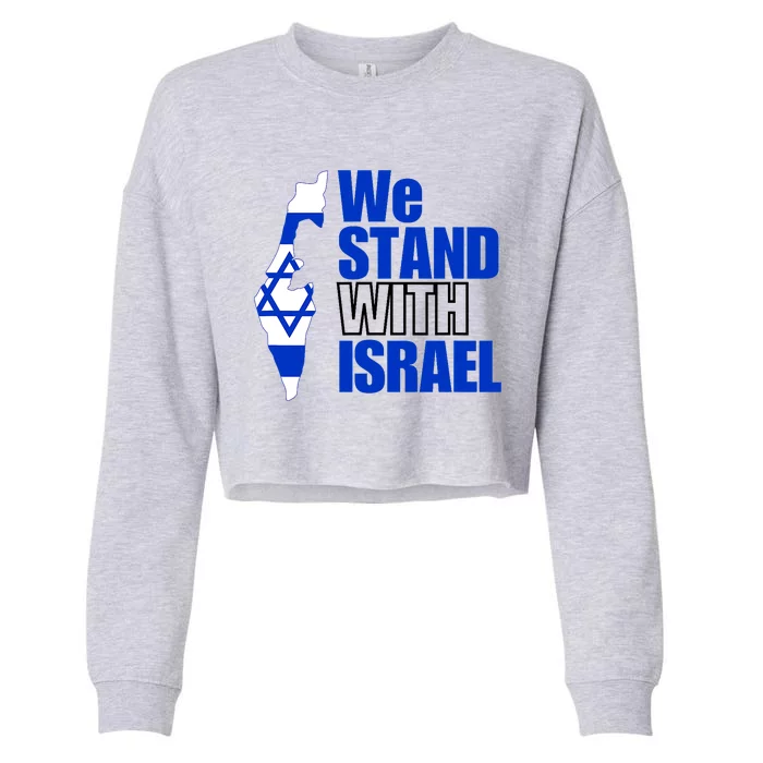 We Stand With Israel Flag Outline Cropped Pullover Crew