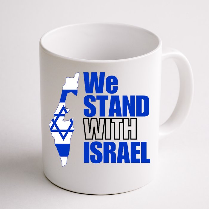 We Stand With Israel Flag Outline Front & Back Coffee Mug