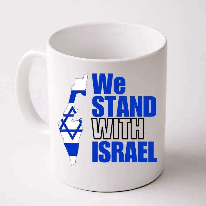 We Stand With Israel Flag Outline Front & Back Coffee Mug