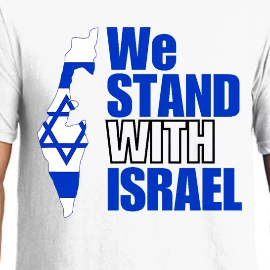 We Stand With Israel Flag Outline Pajama Set