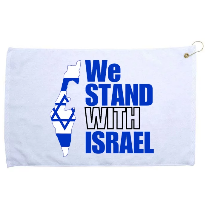 We Stand With Israel Flag Outline Grommeted Golf Towel