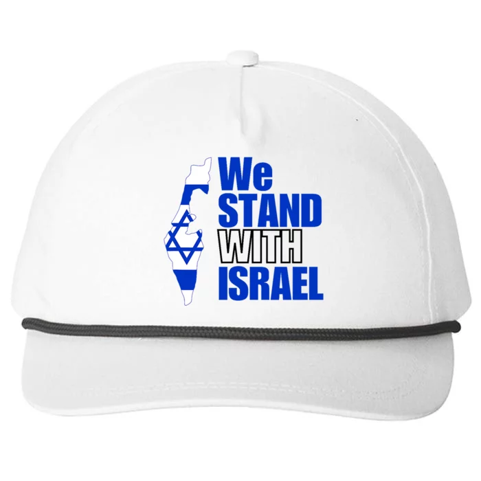 We Stand With Israel Flag Outline Snapback Five-Panel Rope Hat