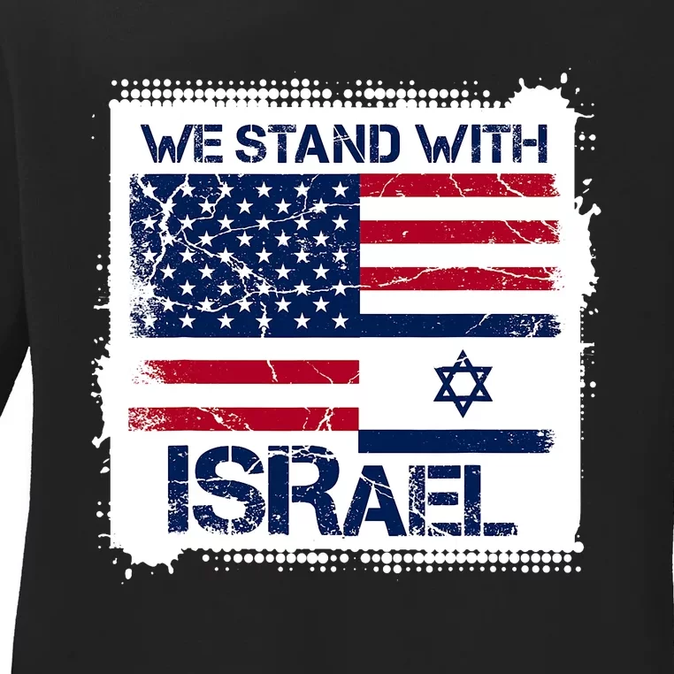 We Stand With Israel Israel Novelty Ladies Long Sleeve Shirt