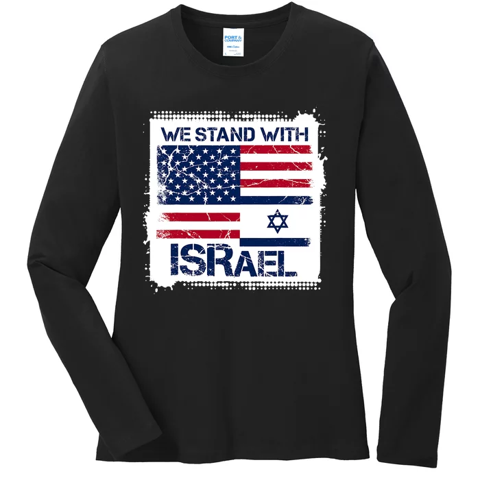 We Stand With Israel Israel Novelty Ladies Long Sleeve Shirt