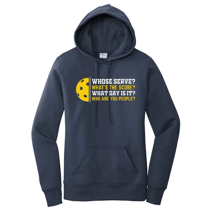 Whose Serve What's The Score Pickleball Paddle Women's Pullover Hoodie