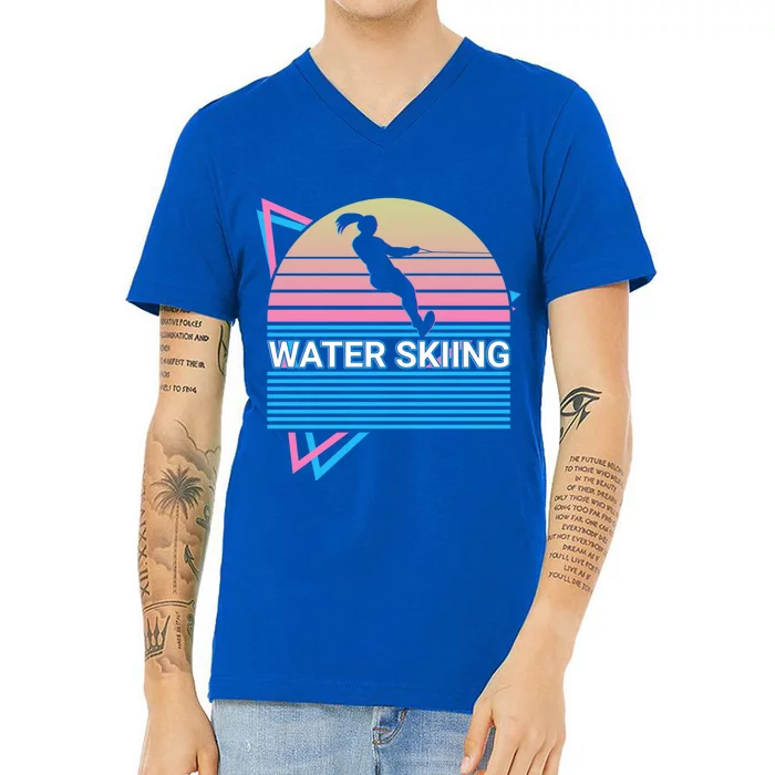 Water Ski Water Skiing Retro Gift V-Neck T-Shirt