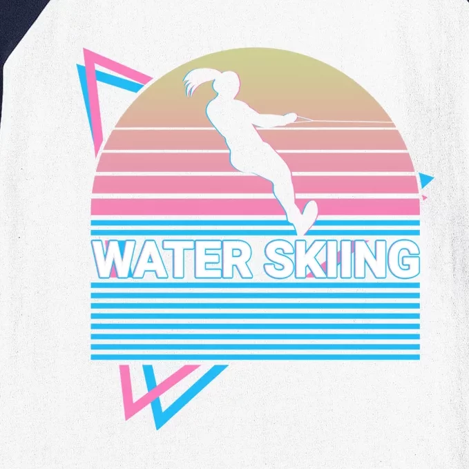 Water Ski Water Skiing Retro Gift Baseball Sleeve Shirt